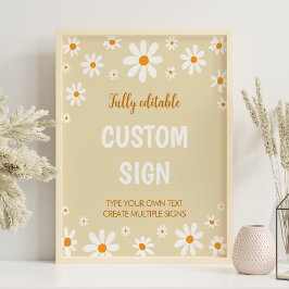 Boho licht Daisy eerste verjaardag aangepaste teke Poster