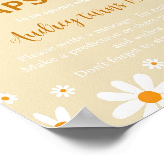 Boho licht Daisy eerste verjaardag tijd capsule te Poster (Hoek)