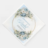 Boho Lichtblauwe Bloemige Groene Gouden Servetten (Hoek)