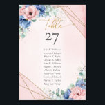 Boho lichtblauwe blos bloemen eucalyptus goud kaart<br><div class="desc">De Boho lichtblauwe bloesembloemen, gecombineerd met eucalyptus en een luxe gouden lijsten creëer, een verfijnde en betoverende ambiance bij gebruik in trouwtafelnummers. De subtiele mix van zachte tinten en botanische elementen voegt een vleugje grillige charme toe aan elk huwelijksdecor, en zet een romantische toon voor de viering. Vervaardigd met finesse...</div>