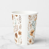 Boho Lichtbruine Bloem Papieren Bekers (Rechts)
