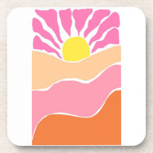 Boho lichtroze en oranje zonsondergang
