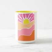 Boho lichtroze en oranje zonsondergang  mok (Midden)