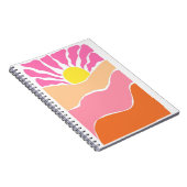 Boho lichtroze en oranje zonsondergang notitieboek (Rechterzijde)