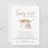 Boho lief baby meisje outfit botanische Baby showe Kaart (Voorkant)