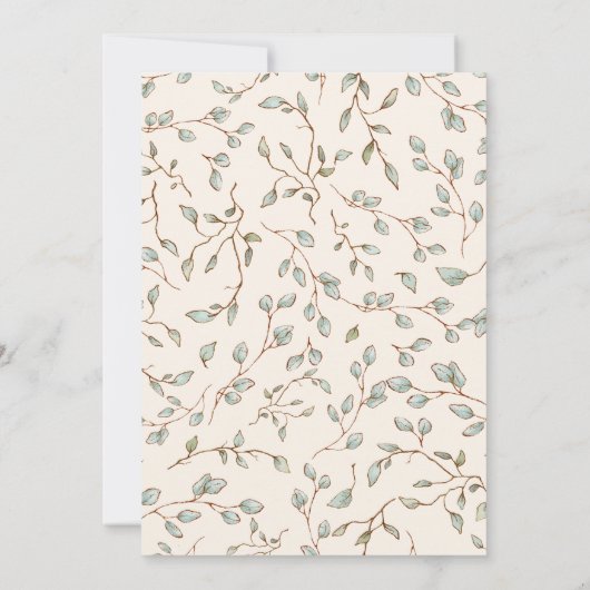 Boho lief baby meisje outfit botanische Baby showe Kaart (Achterkant)