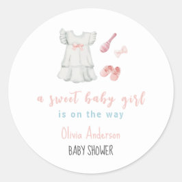Boho lief meisje outfit Baby shower Ronde Sticker
