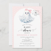 Boho Lief Roze Little Boo Strik Baby Meisje Shower Kaart (Voorkant)