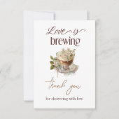 Boho Liefde Borrelt Florale Bruids Bruiloftsbrunch Bedankkaart (Voorkant)