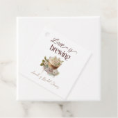 Boho Liefde Borrelt Florale Bruidsuitnodiging Brun Bedankjes Labels (In situ)