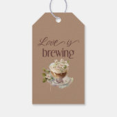 Boho Liefde Borrelt Florale Bruidsuitnodiging Brun Cadeaulabel (Achterkant)