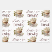 Boho Liefde Brouwt Bloemige Bruids Shower Brunch Inpakpapier Vel (Voorkant 3)