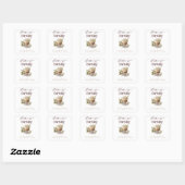 Boho Liefde Brouwt Bloemige Bruidsborrel Brunch Vierkante Sticker (Vel)
