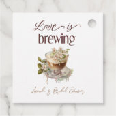 Boho Liefde Bruist Bloemige Bruidsborrel Brunch Bedankjes Labels (Achterkant)