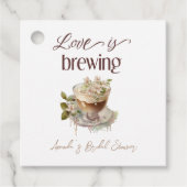 Boho Liefde Bruist Bloemige Bruidsborrel Brunch Bedankjes Labels (Voorkant)