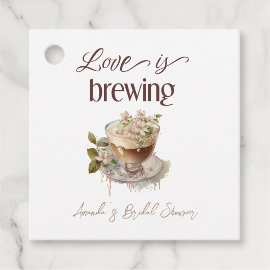 Boho Liefde Bruist Bloemige Bruidsborrel Brunch Bedankjes Labels (Voorkant)