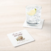 Boho Liefde Bruist Bloemige Bruiloft Brunch Kartonnen Onderzetters (Insitu)