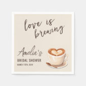 Boho Liefde Bruist Bruiloft Koffie Bruidsmeisjesfe Servet (Voorkant)