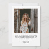 Boho Liefde & Dank Bruidsfeest Foto Bedankkaart (Achterkant)