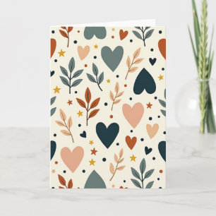 Boho Liefdes Hartjes Bladeren Kaart