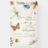 Boho Liefdesbug Insecten Libelle baby shower Spandoek (Verticaal)