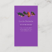 Boho Lieve Dachshond Huisdier Zitten Wilde Bloemen Visitekaartje (Achterkant)