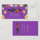 Boho Lieve Dachshond Huisdier Zitten Wilde Bloemen Visitekaartje (Voorkant / Achterkant)