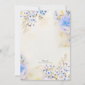 Boho Light Blue Floral Vrijgezellenfeest Invite Kaart (Achterkant)