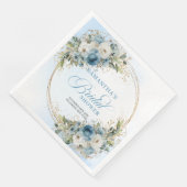 Boho light blue flowers eucalyptus gold bridal  servet (Hoek)