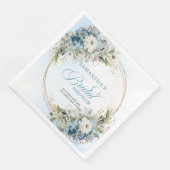 Boho light blue flowers eucalyptus gold bridal servet (Hoek)
