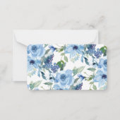 Boho Light Blue Waterverf Floral Gift Enclosure Notitiekaartje (Achterkant)