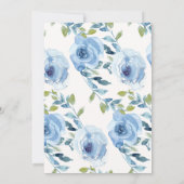 Boho Light Blue Waterverf Floral Photo Wedding Save The Date (Achterkant)