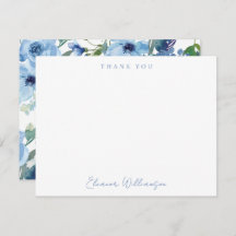 Boho Light Blue Waterverf Floral Shower