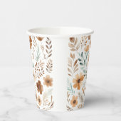 Boho Light Brown Flower Papieren Bekers (Links)