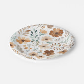 Boho Light Brown Flower Papieren Bordje (Gekanteld)