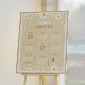 Boho Light Daisy 1e Verjaardagsfeest Mijlpaal teke Poster