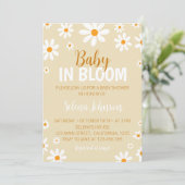 Boho Light Daisy Baby shower Uitnodiging (Staand voorkant)