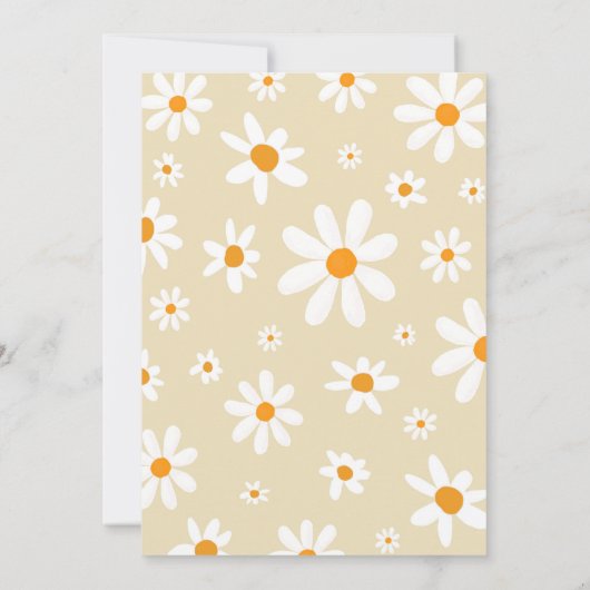 Boho Light Daisy Baby shower Uitnodiging (Achterkant)