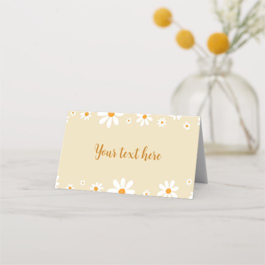 Boho Light Daisy Verjaardagsfeestje Plaats Kaart Plaatskaartje (Voorkant)