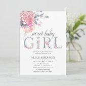 Boho Light Soft Pink Baby Girl Shower Kaart (Staand voorkant)