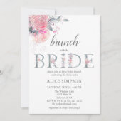 Boho Light Soft Pink Flower Bridal Brunch Shower Kaart (Voorkant)