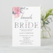 Boho Light Soft Pink Flower Bridal Brunch Shower Kaart (Staand voorkant)