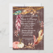 Boho Lights Pumpkin Rehearsal Dinner Invite Kaart (Voorkant)