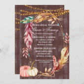 Boho Lights Pumpkin Rehearsal Dinner Invite Kaart (Voorkant / Achterkant)