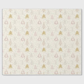 Boho lijn Kerstboom Wrapping Paper Cadeaupapier (Vlak)