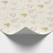 Boho lijn Kerstboom Wrapping Paper Cadeaupapier (Hoek)