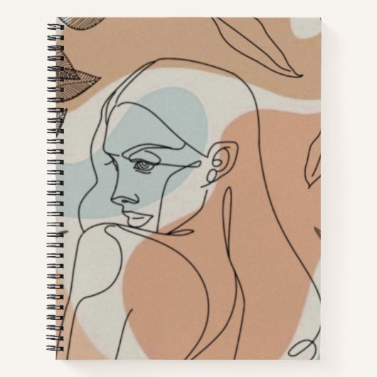 Boho lijn kunst vrouw notitieboek (Voorkant)
