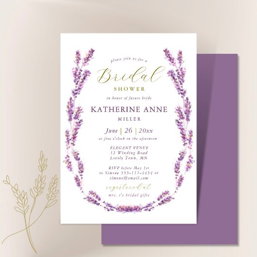 Boho Lijst Elegant Lavender Gold Vrijgezellenfeest Kaart