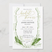 Boho Lijst Elegant Lily Valley Gold Vrijgezellenfe Kaart (Voorkant)