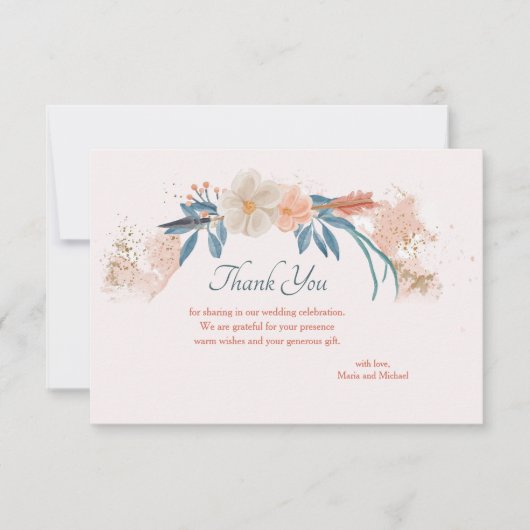 Boho Lijst Hartelijk dank Bedankkaart (Voorkant)